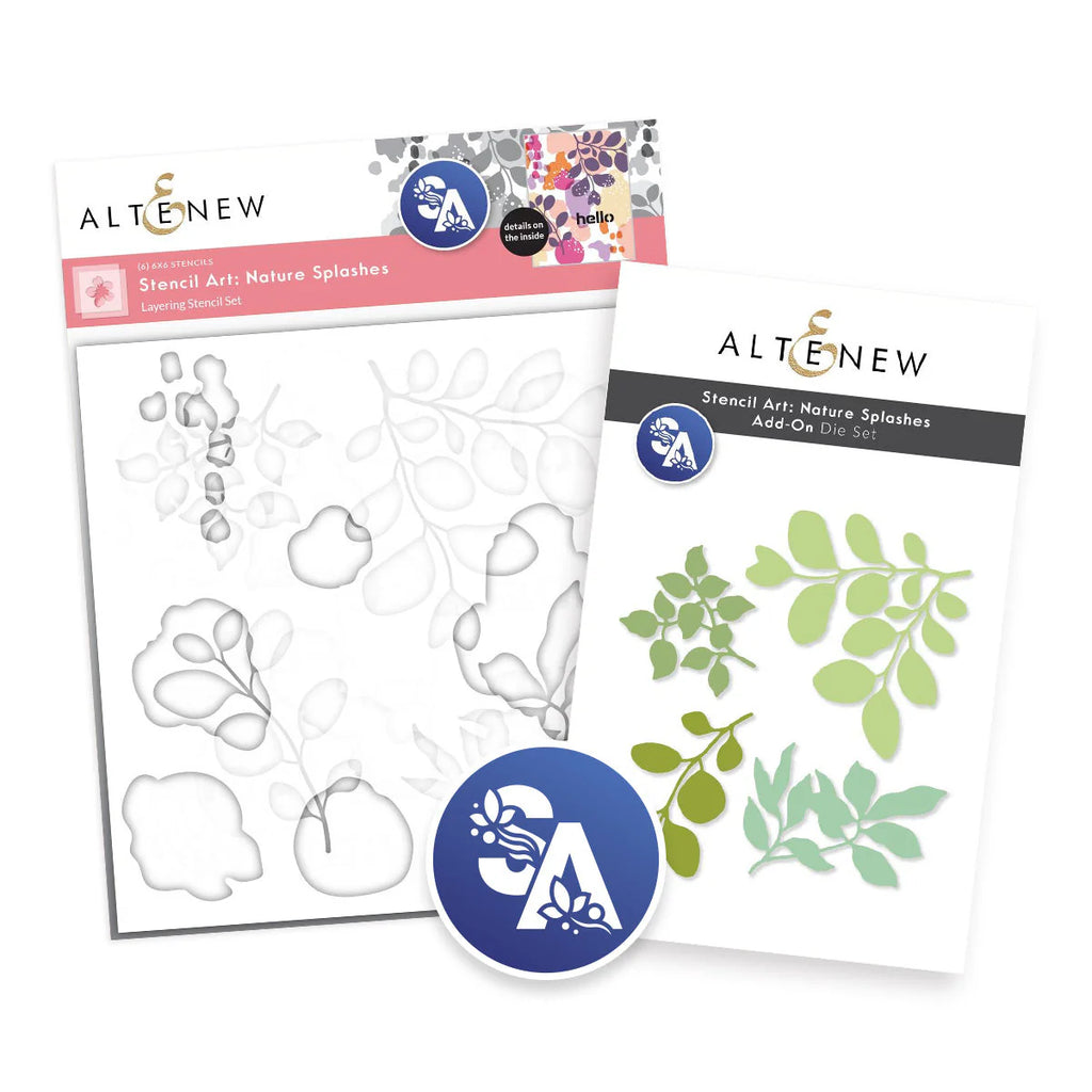 Stencil Art: Nature Splashes and Add-on Die Bundle