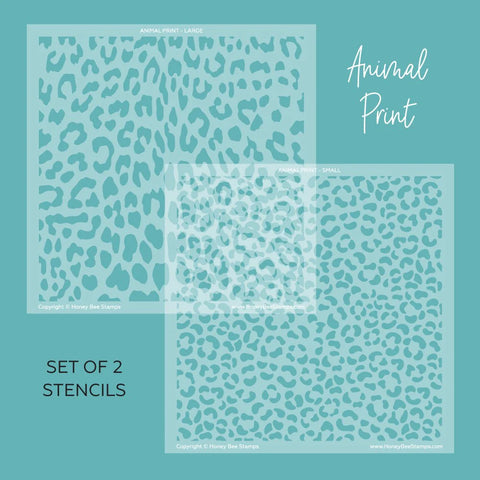 Animal Prints Background Stencil (Set Of 2)