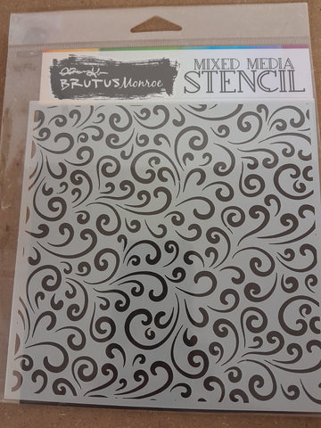 Mixed Media Stencil - Sweet Swirls