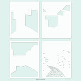 Seaside Stencil Pack (4 qty; 4.75 x 6)
