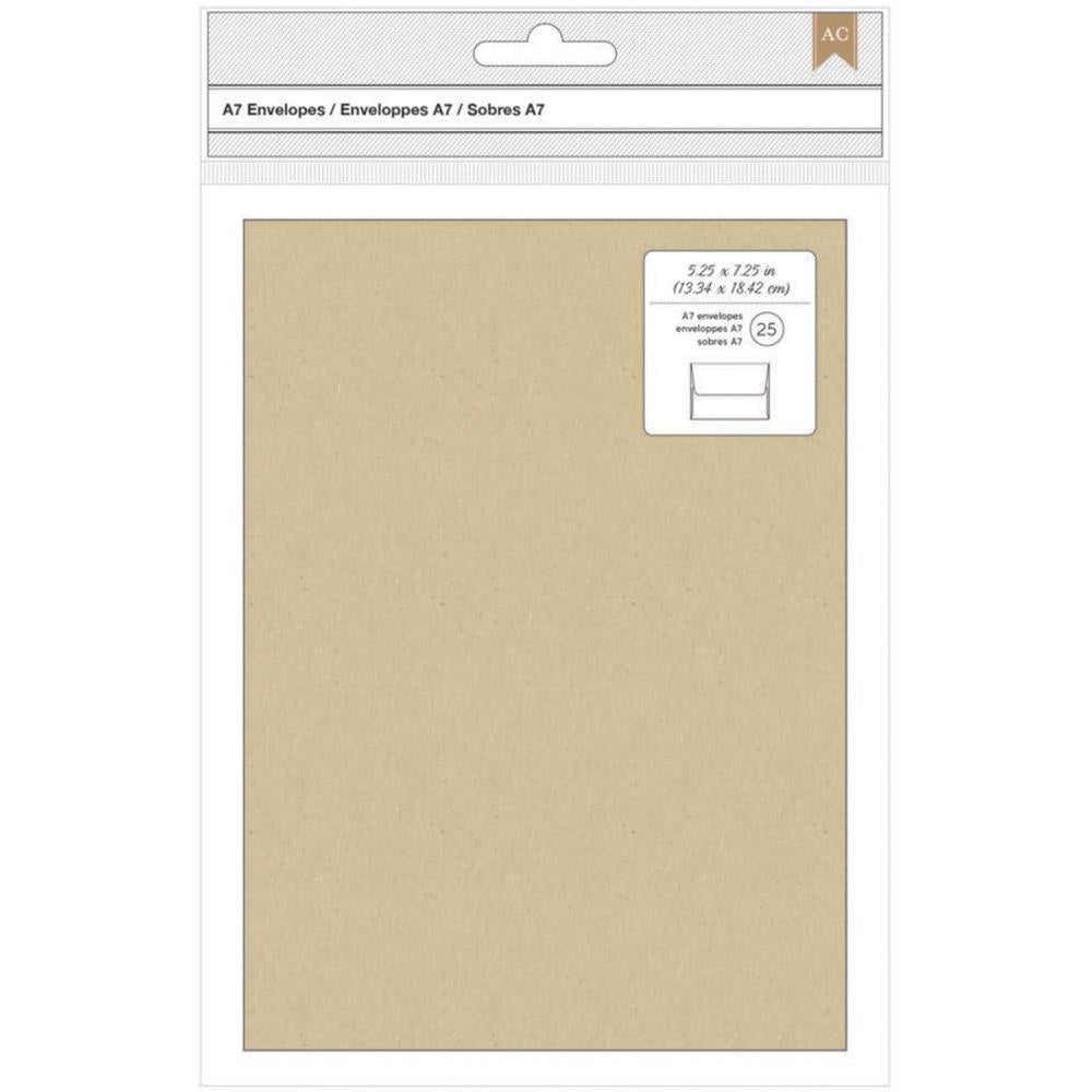 American Crafts Kraft A7 Envelopes 25pk