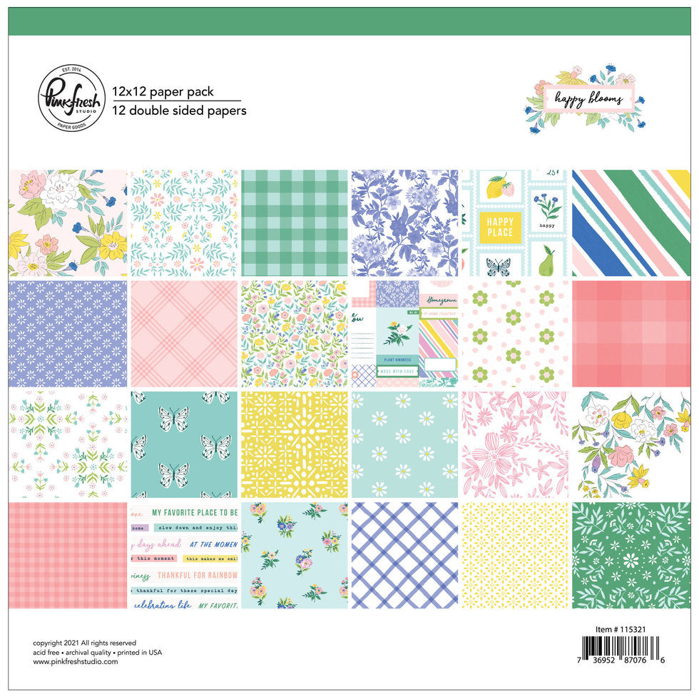 Happy Blooms: 12 x 12 collection paper pack