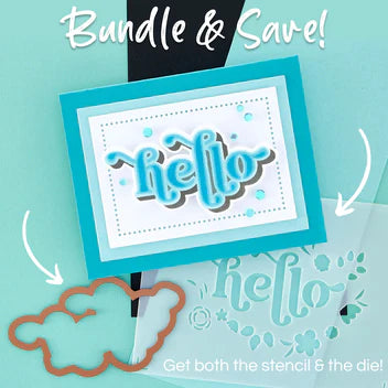 Floral Hello Stencil and Die Bundle from the Layered Stencils Collection by Spellbinders