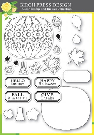 Pumpkin Lacework Clear Stamp and Die Set