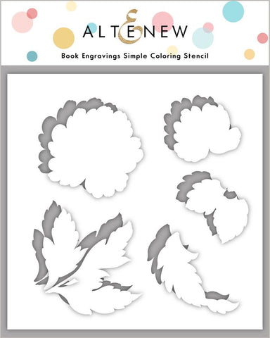 Book Engravings Simple Coloring Stencil