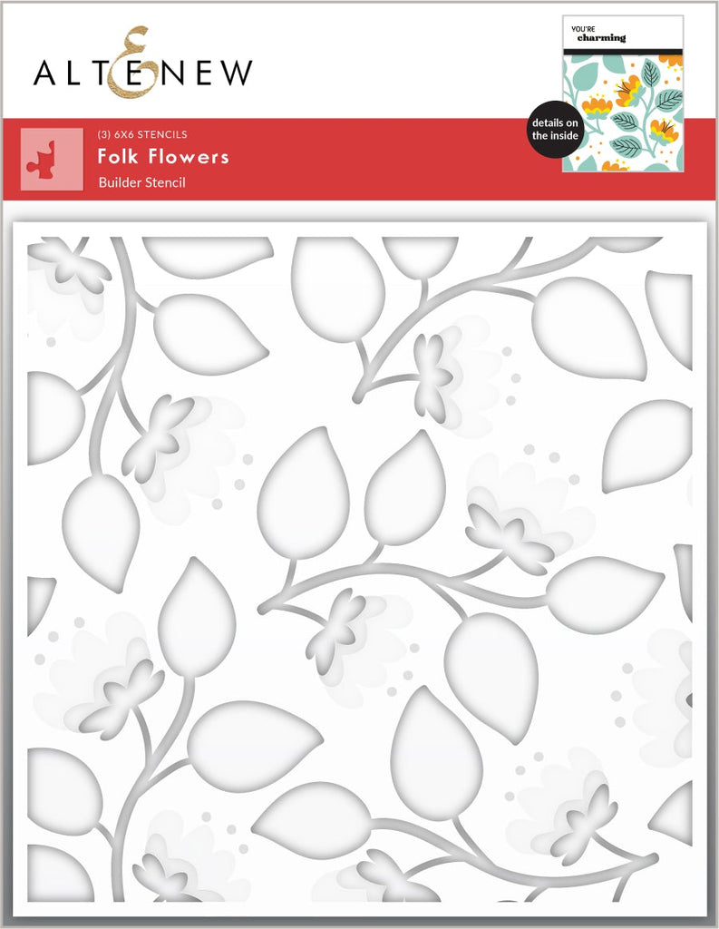 Folk Flowers Stencil Set (3 in 1)