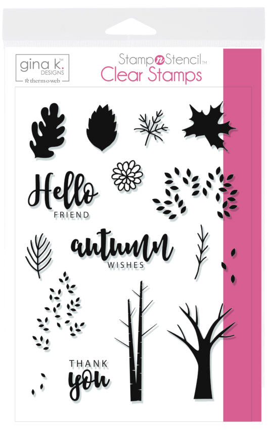 GKD Stamp & Stencil Autumn Wishes Stamp Set