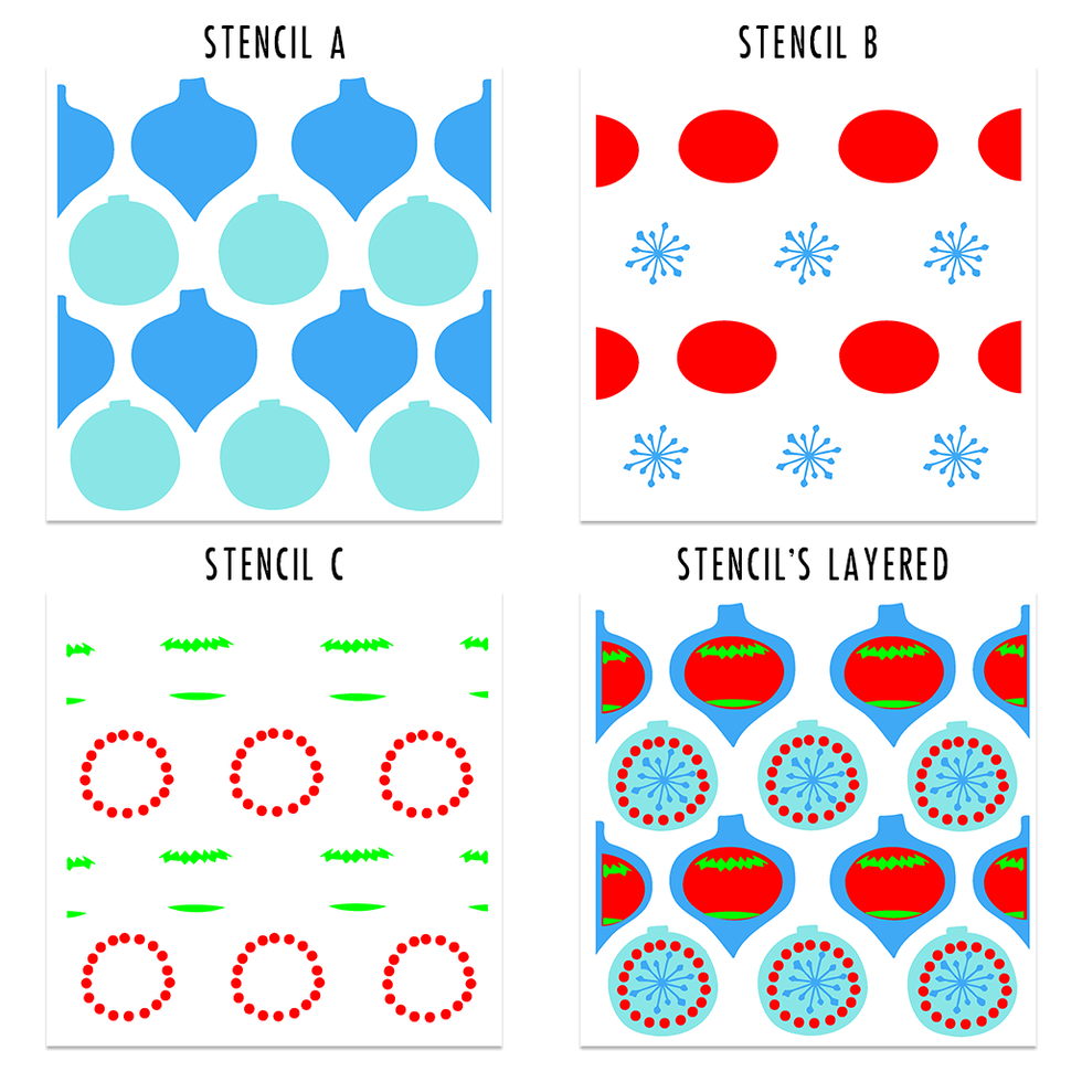 Layering Stencil - Ornaments