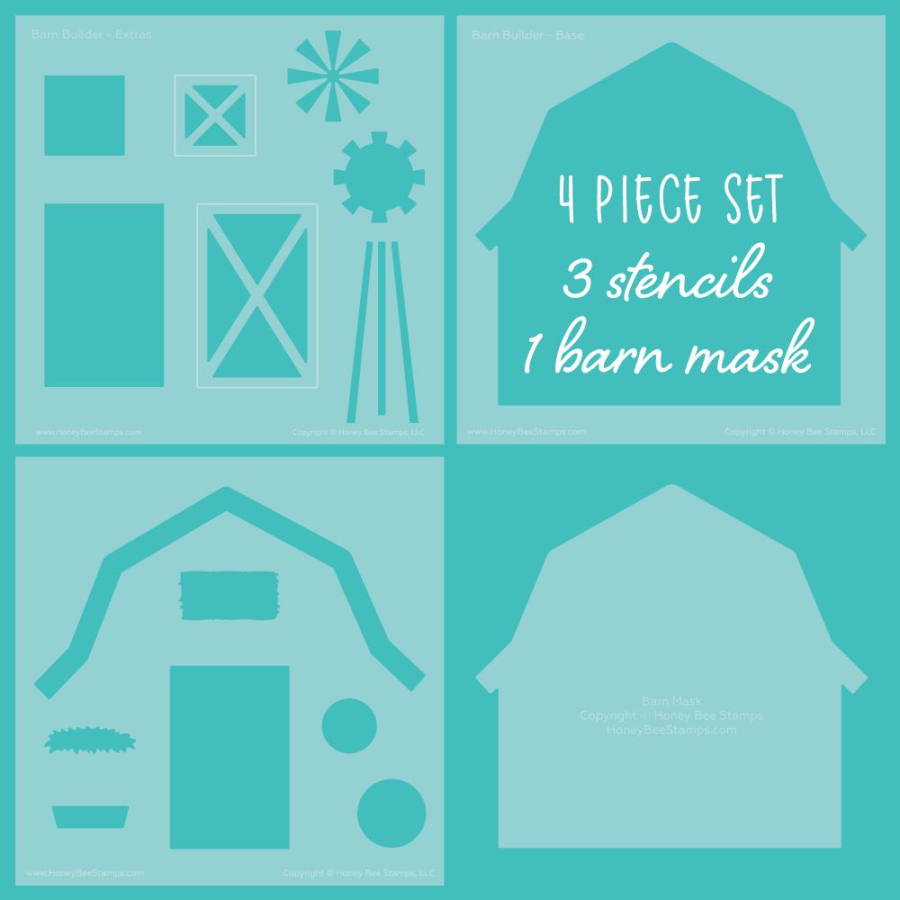 Barn Builder Stencil & Mask set of 4