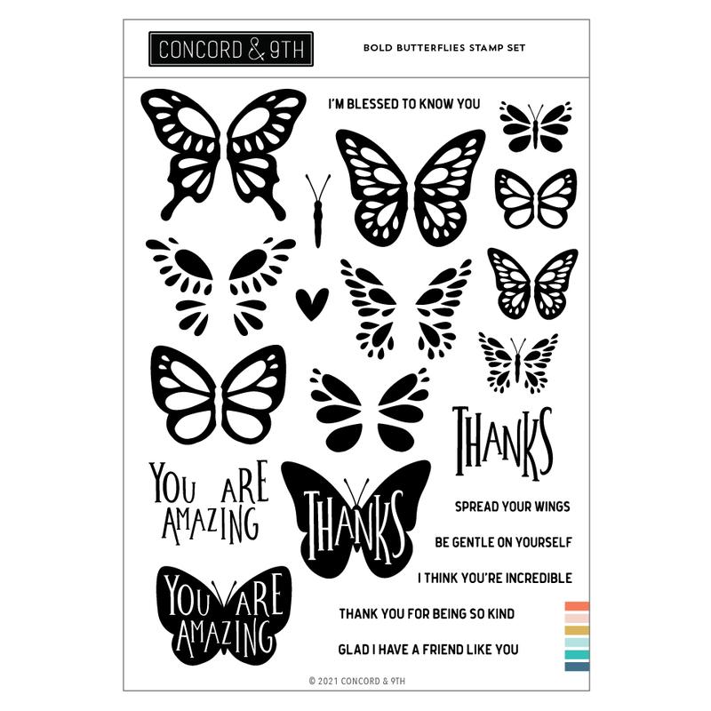 Bold Butterflies 6X8 Stamp Set