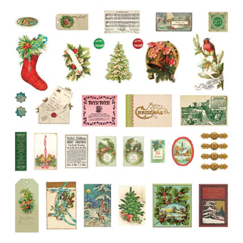 Christmas Pines Miscellany Printed Die Cuts from the Christmas Flea Market Finds Collection by Cathe Holden*