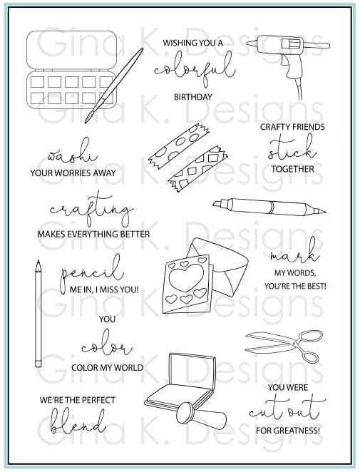 Crafty Notes Stamp Set  Stamp Set