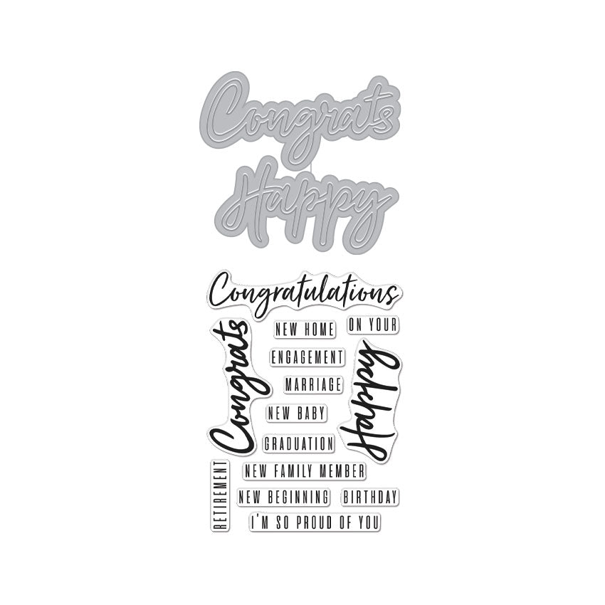 Congrats Happy Stamp & Cut