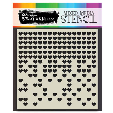 Mixed Media Stencil - Fallen Hearts*