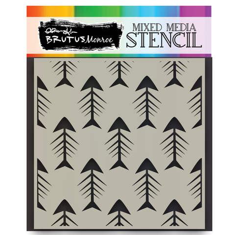 Mixed Media Stencil - Fishbone*