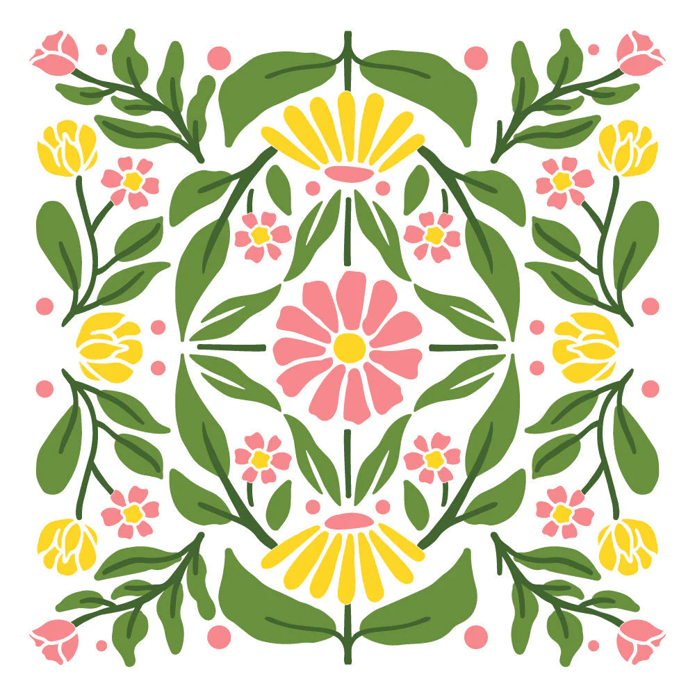 Folk Art Daisy - Set Of 4 Layering Background Stencils