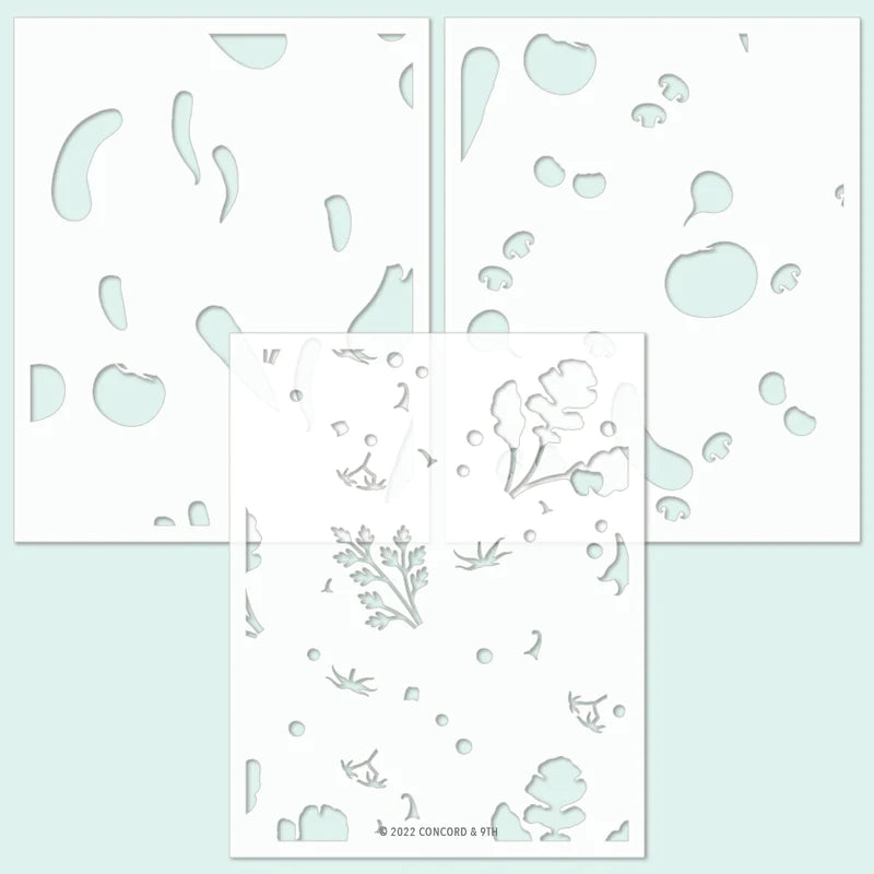 Garden Grown Stencil Pack (3) 4.75 x 6