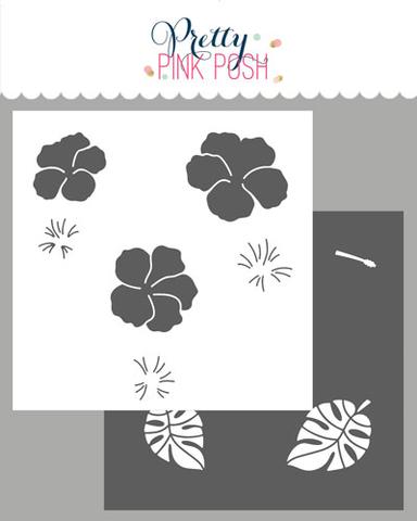 Hibiscus Flowers Stencils (2 Layer)