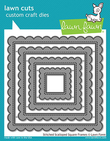 Stitched Scalloped Square Frames Lawn Cuts