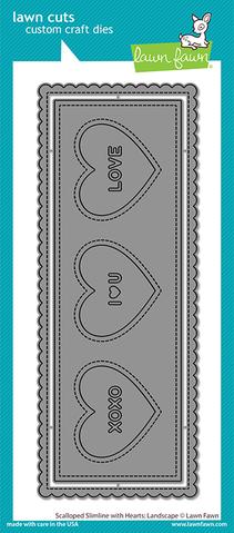 scalloped slimline with hearts: landscape die