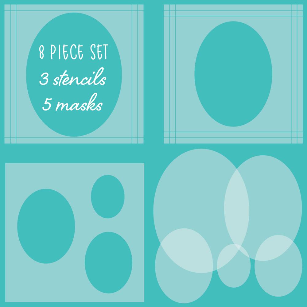 Oval Spotlight Stencils & Mask Set of 8