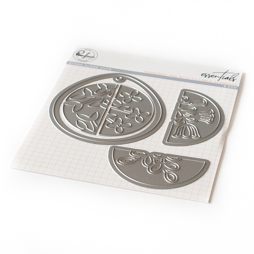 Essentials: Teardrop tag with fillable elements die set - RETIRING