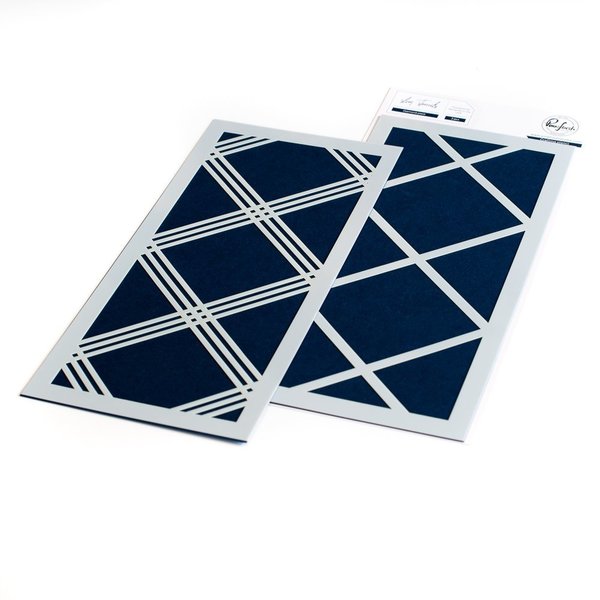 Slim Diamond Plaid layering stencil set