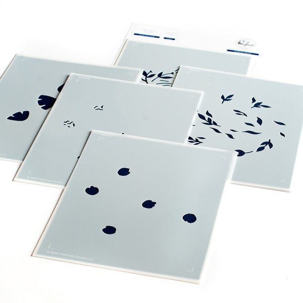 Floral Print circle layered stencil set