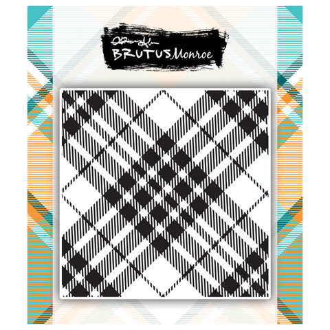 Plaid Piece 4x4 Stamp