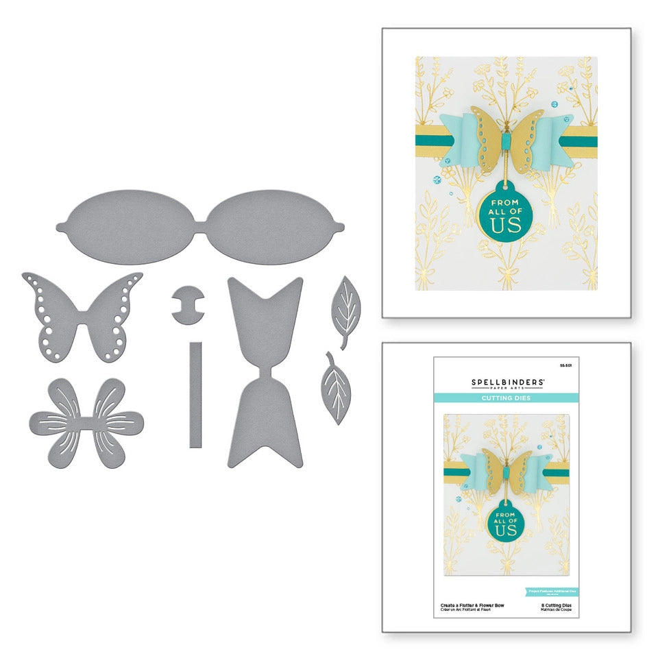 Create a Flutter & Flower Bow Etched Dies from the Inspired Basics Collection