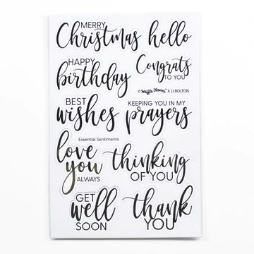 Essential Sentiments diecut sheet black/white