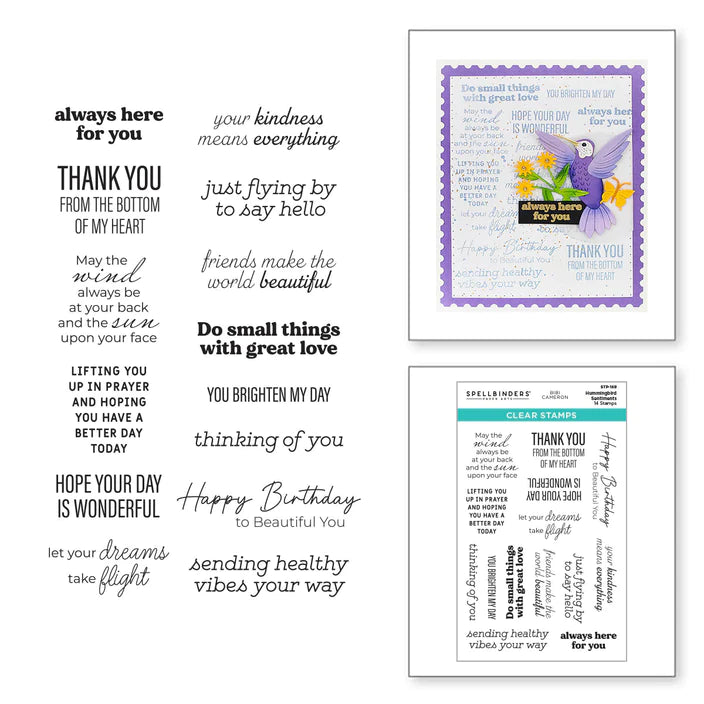 Hummingbird Sentiments Clear Stamp Set from the Bibi's Hummingbirds Collection