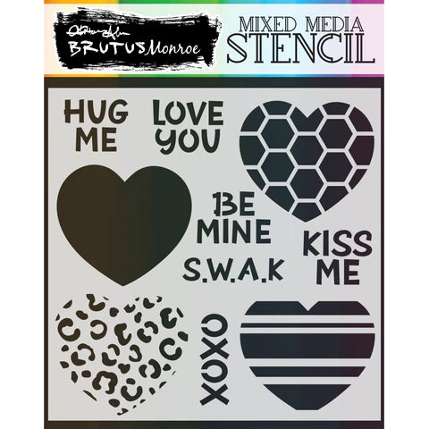 Mixed Media Stencil - Sweet Hearts