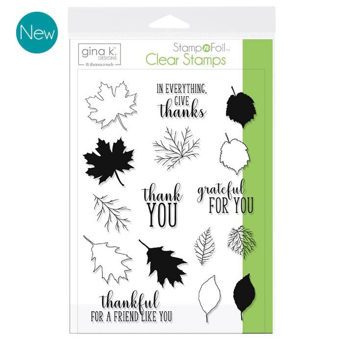 GKD Stamp & Foil Thankful Leaves Stamp Set