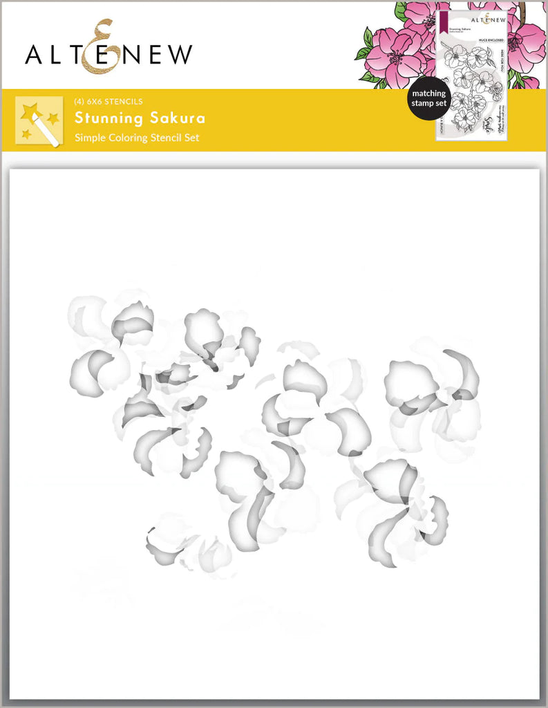 Stunning Sakura Simple Coloring Stencil Set (4 in 1)