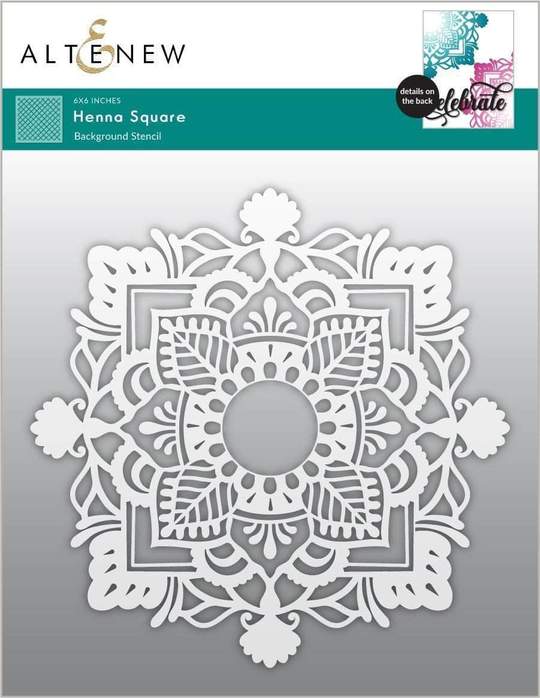 Henna Square Stencil