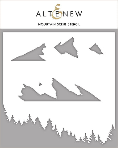 Mountain Scene Stencil