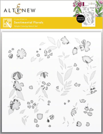 Sentimental Florals Simple Coloring Stencil Set (2 in 1)