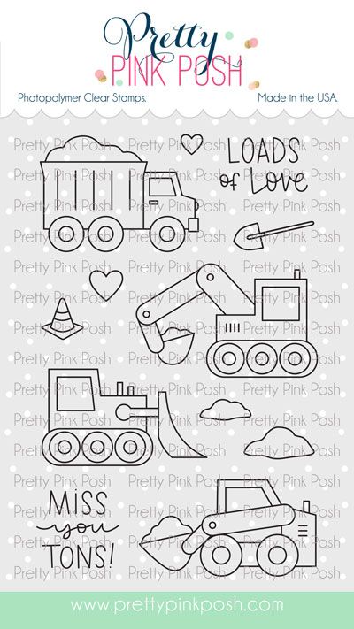 Construction Trucks Stamp Set