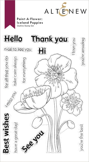 Paint-A-Flower: Iceland Poppies Outline Stamp Set