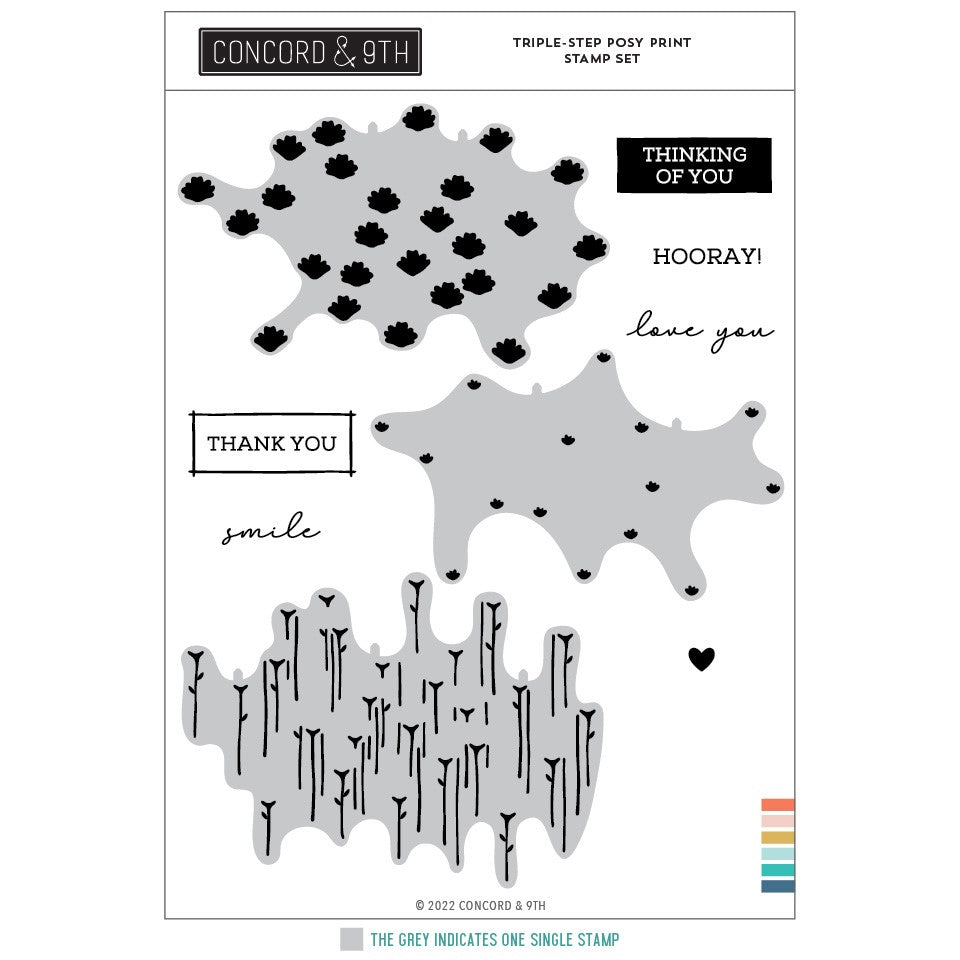 Triple-Step Posy Print Stamp Set 6 x 8